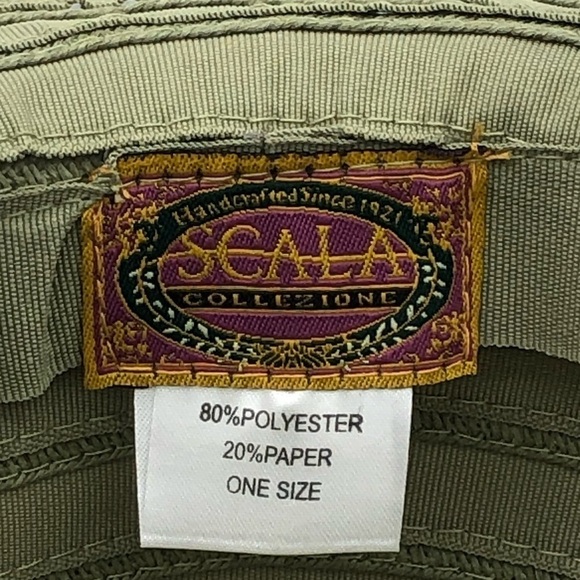 Dorfman Pacific for Scala Collezione Packable Wide Brim Hat Green Neutral OS - Picture 8 of 8